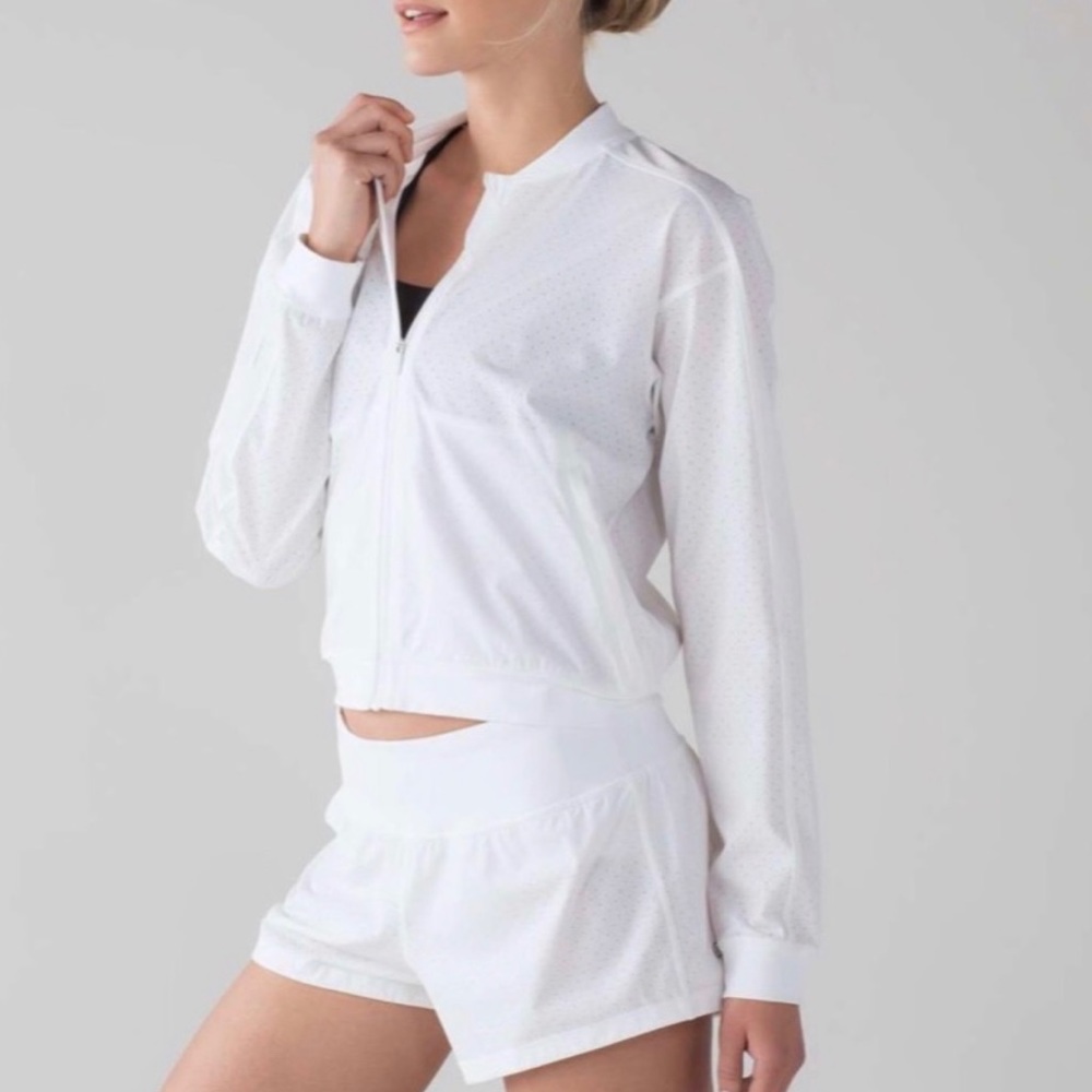 Lululemon athletica White Final Lap Windbreaker